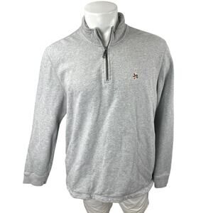Ted Baker Men's Gray Long Sleeve Fleece Quarter Zip Knit Sweater Top Size 6